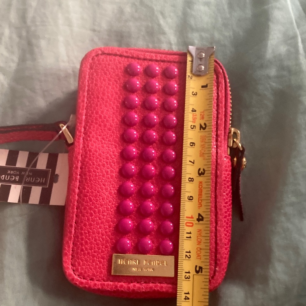 NWT henri bendel Hot Pink Studded Wristlet Wallet - Picture 5 of 6